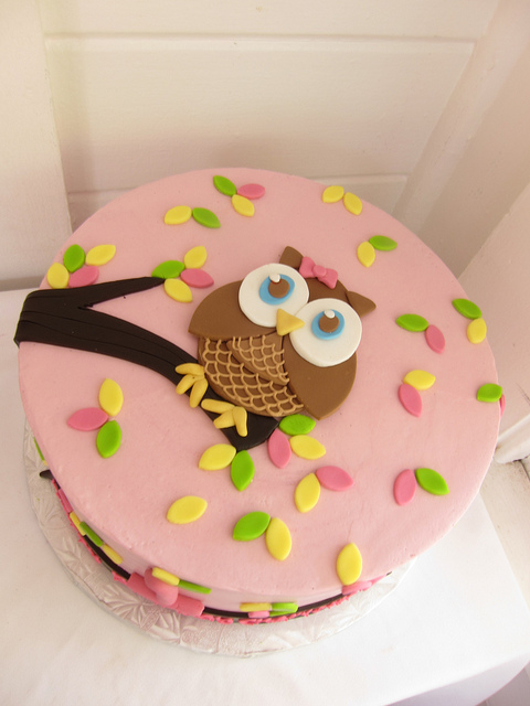owl birthday cake